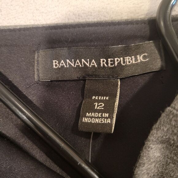 Banana Republic Gray Laser Cutout Hem Ponte Knit Sheath Dress Size 12 Petite - Picture 5 of 8